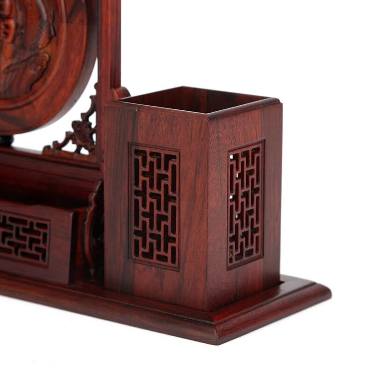 Portalápices Portalápices de Madera roja, portalápices Hecho a Mano Tallado en Madera de Estilo Chino for Oficina, Escuela, bolígrafo, Organizador de lápices Portalapices Escritorio