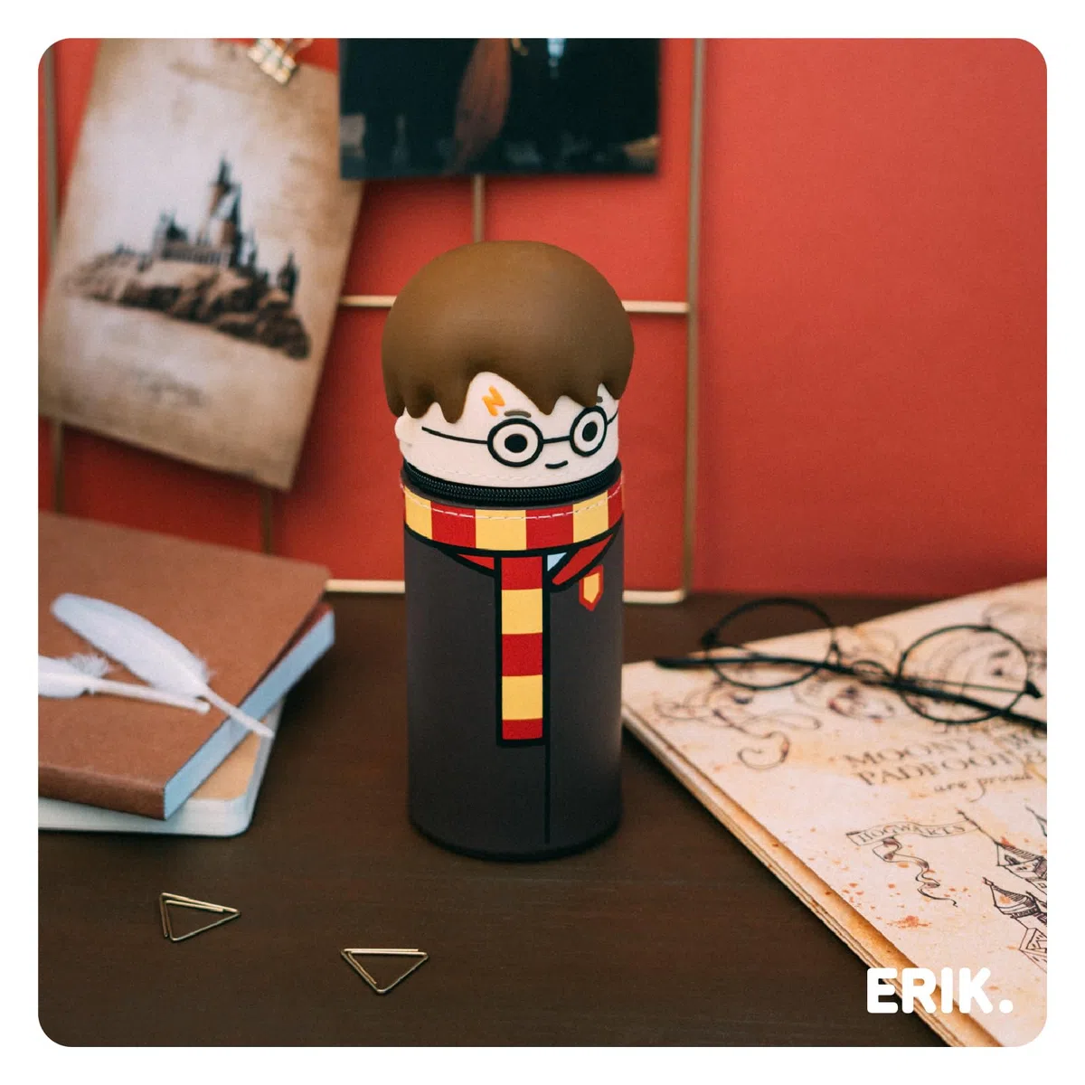 Grupo Erik Estuche Harry Potter - Estuche Escolar pequeño de Silicona para niñas y niños │ Vuelta al Cole : Material Escolar y papeleria │ Extensible, Impermeable y con Cremallera