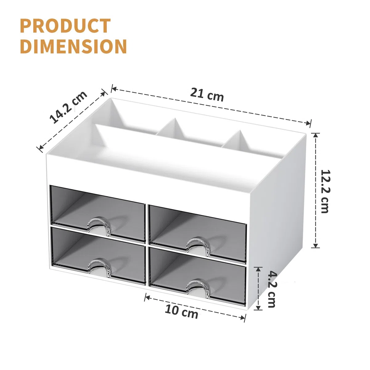 Marbrasse Organizador de Escritorio con Cajones,Portabolígrafos Multifuncional de Escritorio con Compartimentos,Cajones,Organizador de Oficina Escritorio y Accesorios(Blanco)