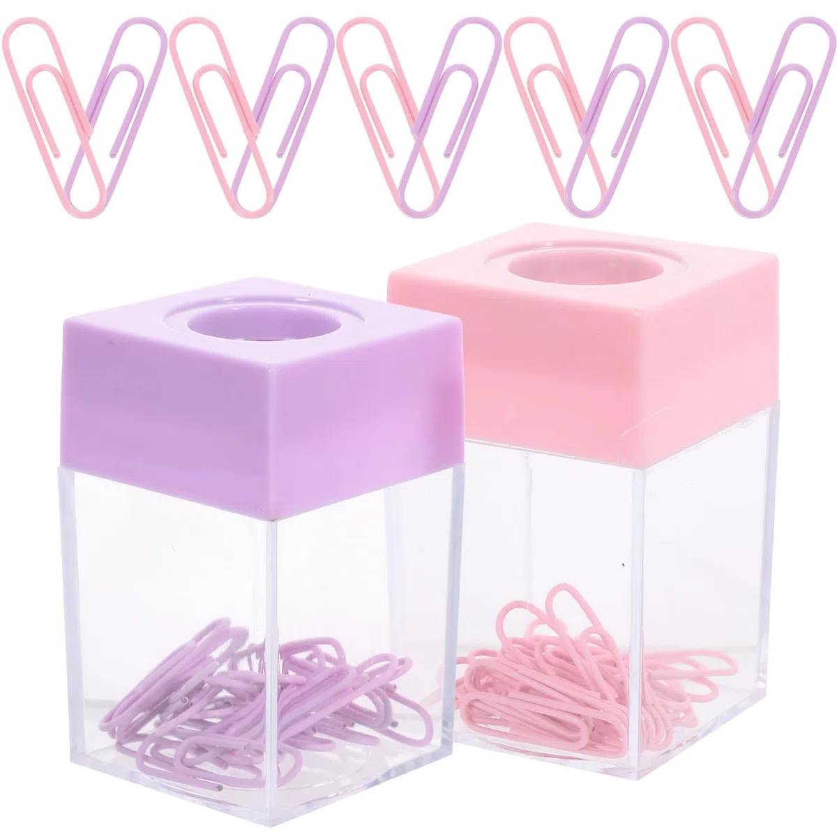 Operitacx 2 Piezas Soporte Para Guardar Clips Porta Clips Magnético Para Escritorio. Caja De Almacenamiento De Clips Dispensador De Clips Pequeño Portalápices Necesidad Oficina Portátil Imán