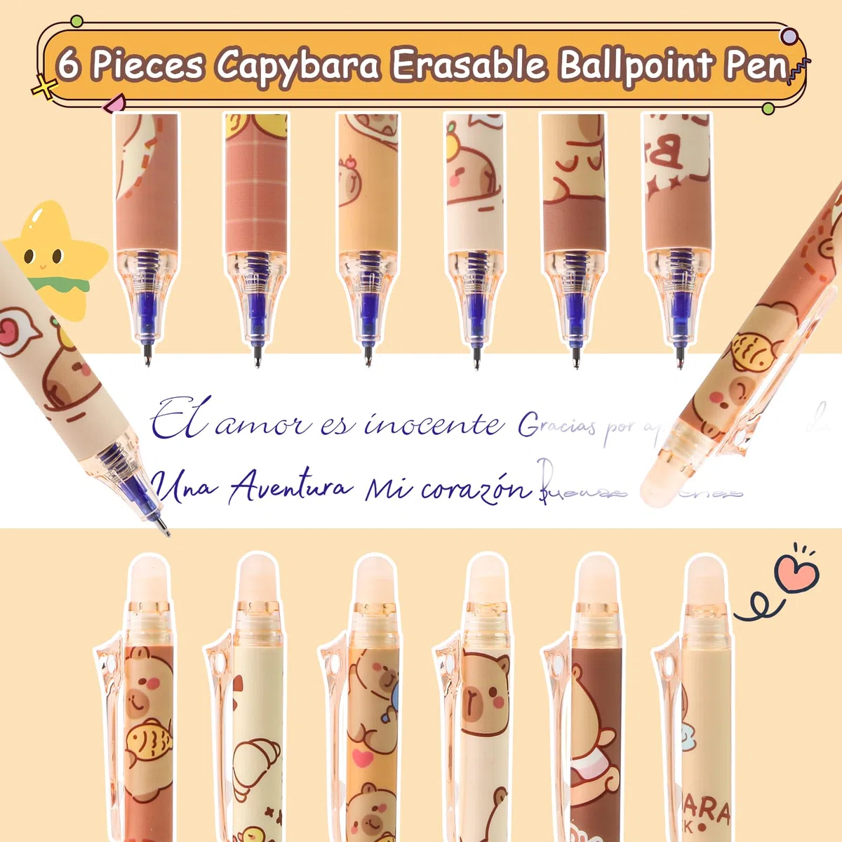 Estuche Capibara Papeleria Kawaii 67PCS Capybara Estuche Escolar Niña Chico Capybara Bolis Azul Pegatinas Capibara Llavero Cosas de Capibara Cuaderno Carpincho Estuche de Capibara Pencil Case Animal