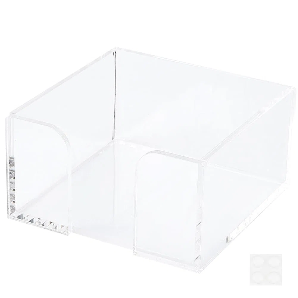 CRASPIRE Porta Notas Adhesivas de Acrílico de 3x3 Pulgada Dispensador de Bloc de Notas Transparente Porta Bloc de Notas Autoadhesivo Dispensador de Notas Porta Bloc de Notas Organizador de Escritorio