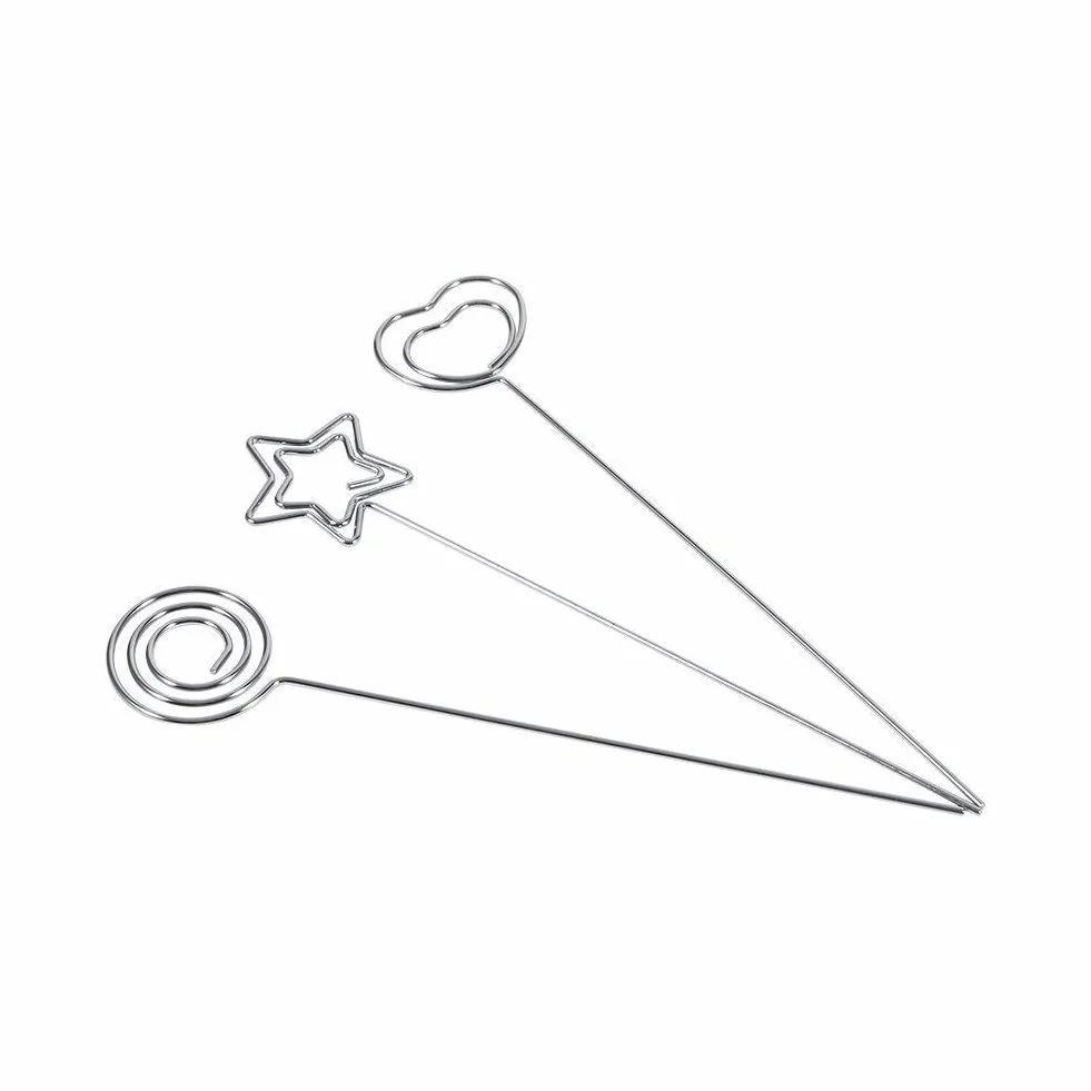Clips Metálicos para Tarjetas y Fotos, 50 Piezas, Soporte para Memo y Notas, Metal, para Oficina y Manualidades