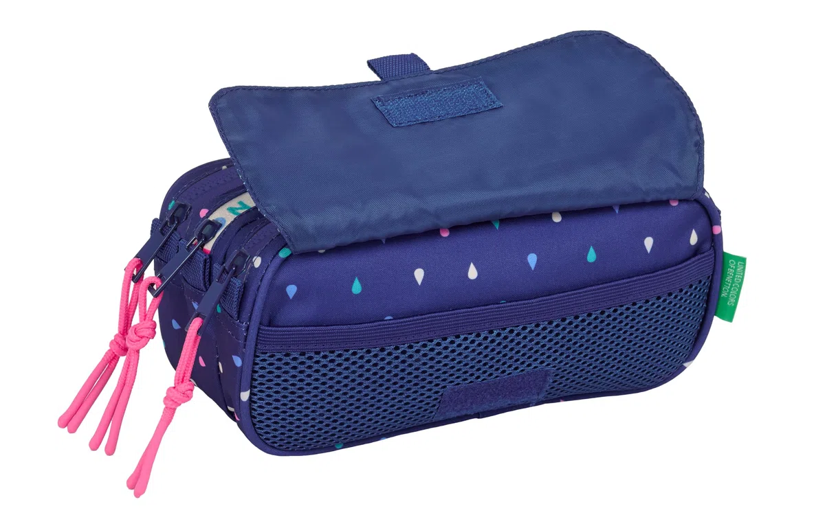 BENETTON DROP - Portatodo Triple Big, Estuche Infantil, Estuche Niño, Ideal para Niños en Edad Escolar, Cómodo y Versátil, Calidad y Resistencia, 21.5x8x10 cm