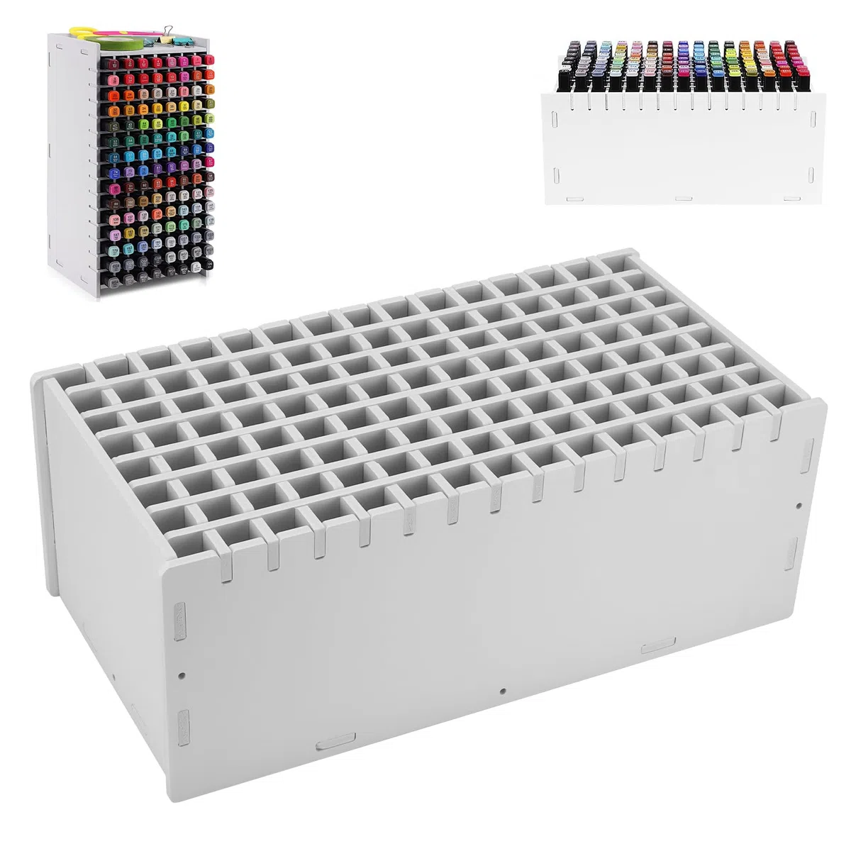 120 Caja de Almacenamiento para Rotuladores, Portalápices de Escritorio con Divisor Extraíble para Guardar Lápices de Colores y Rotuladores,ideal para Artistas Pequeños,Para el Hogar, Oficina,Escuela