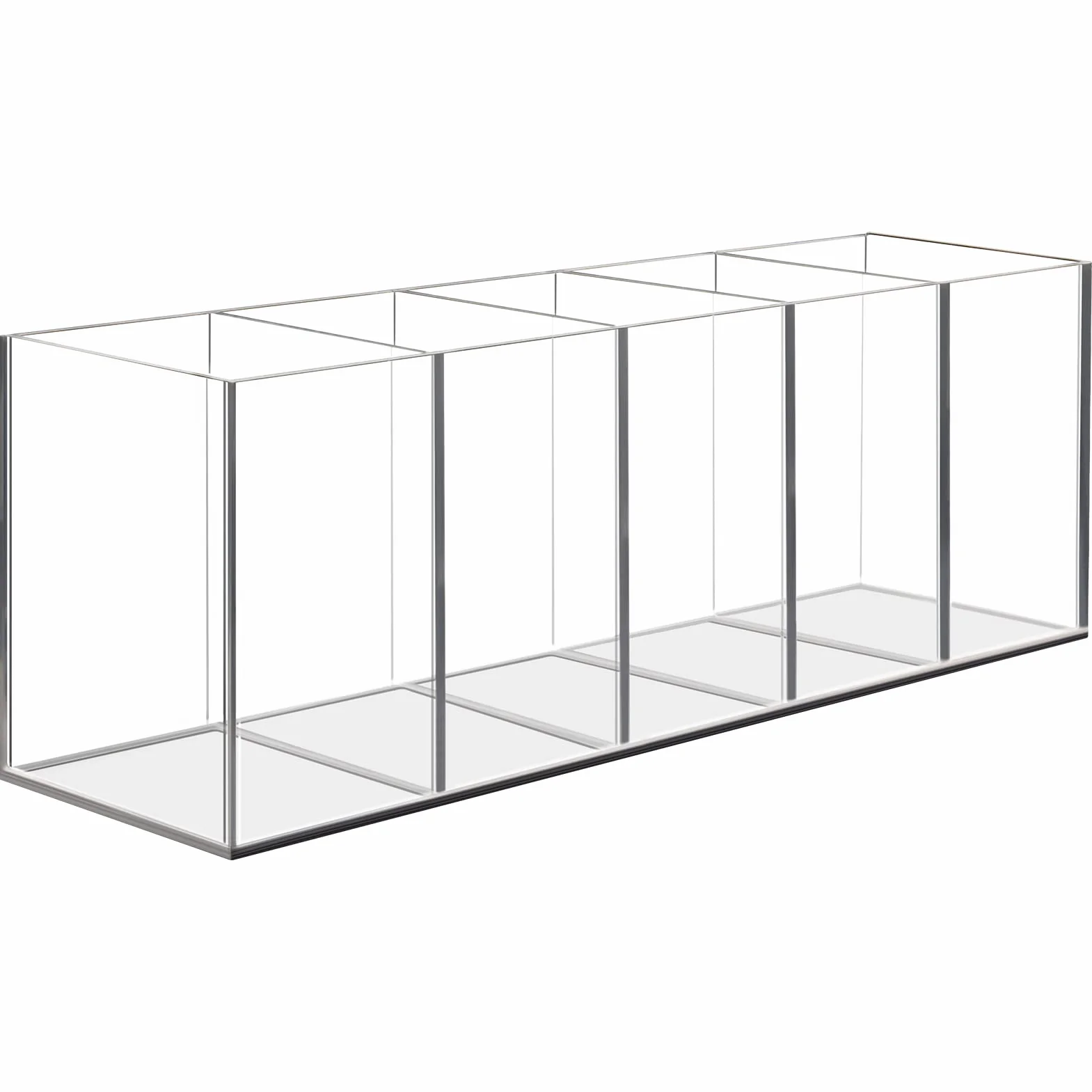 Uquelic Portalápices de Acrílico Transparente, 5 compartimentos Organizador Multifuncional para Escritorio, Soporte para Bolígrafos, Lápices y Brochas de Maquillaje