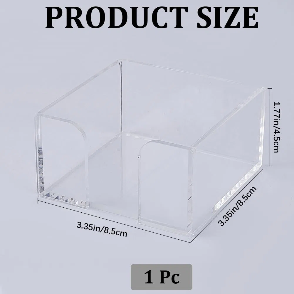CRASPIRE Porta Notas Adhesivas de Acrílico de 3x3 Pulgada Dispensador de Bloc de Notas Transparente Porta Bloc de Notas Autoadhesivo Dispensador de Notas Porta Bloc de Notas Organizador de Escritorio