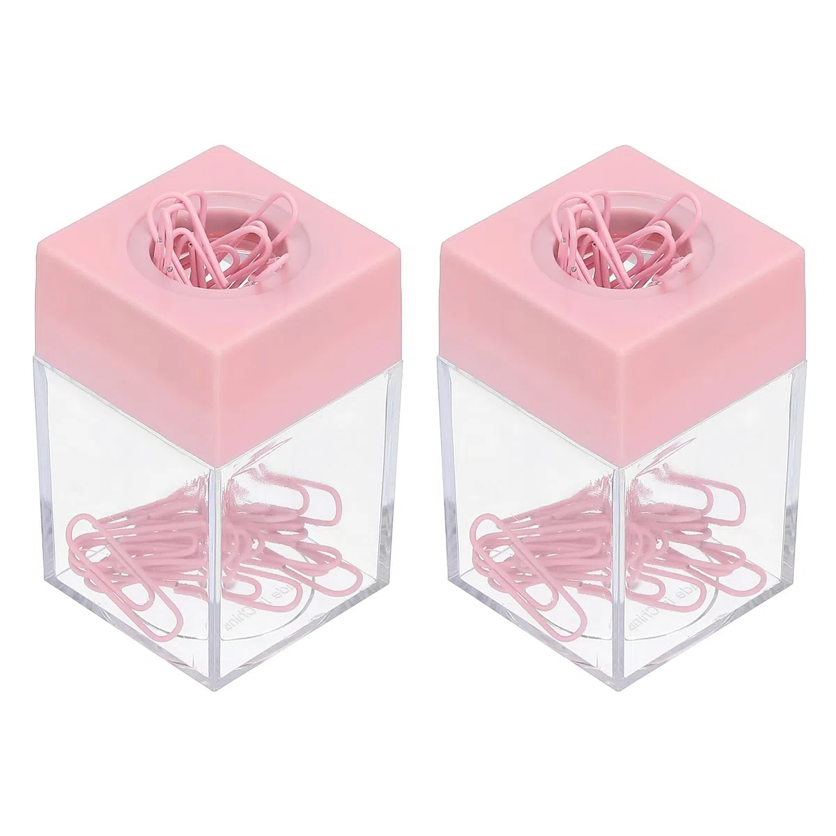 PATIKIL Portaclip Magnético, 2 Unidades Organizadores de Clips de Papel de Gran Capacidad con Tapa Magnética para Suministros de Escritorio, Oficina, Aula, Hogar, Color Rosa