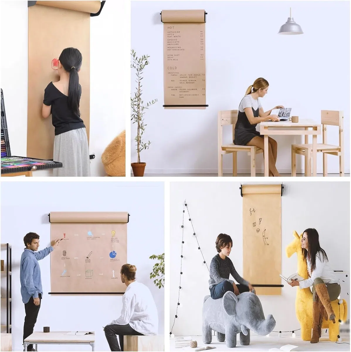 Butcher Paper Holder Wall Mount for to-Do Lists/Daily Specials/Menus