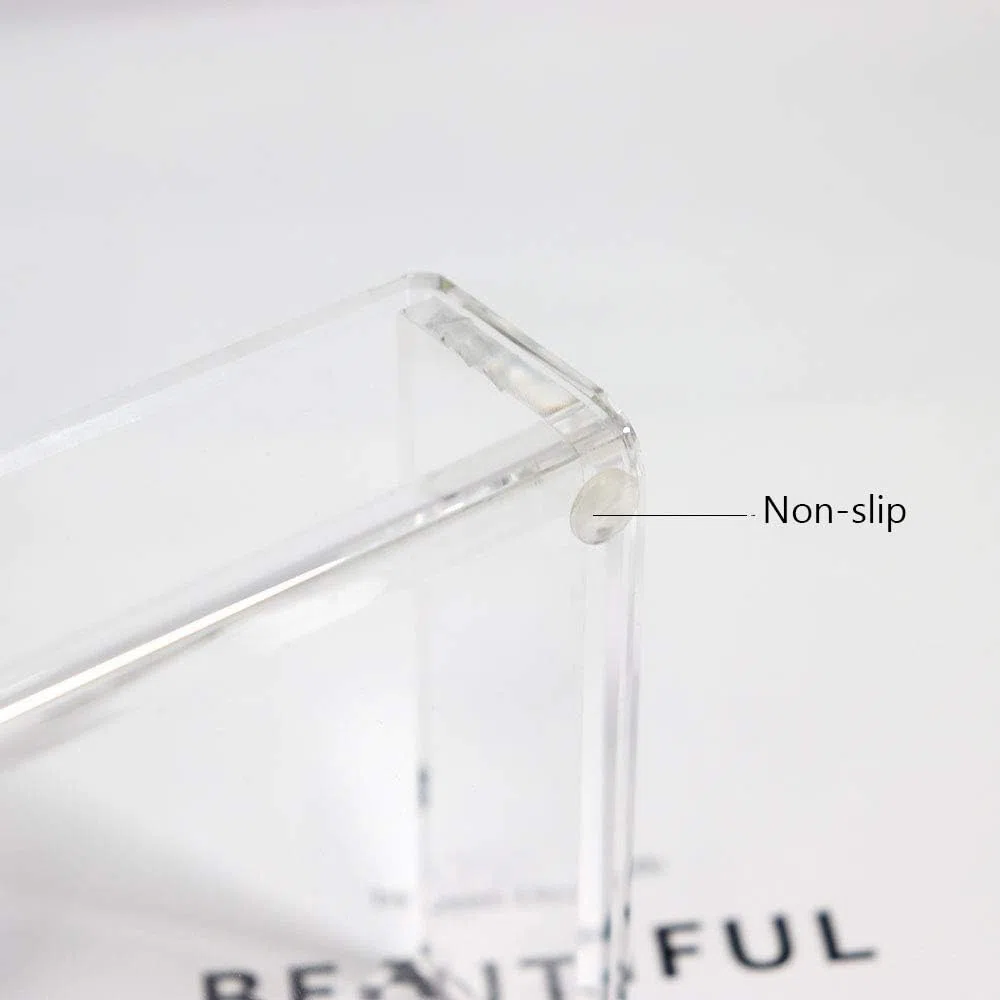 Soporte para notas adhesivas, acrílico transparente, dispensador de bloc de notas, organizador de escritorio para oficina en casa, 10 x 9,5 x 3 cm [dorado]
