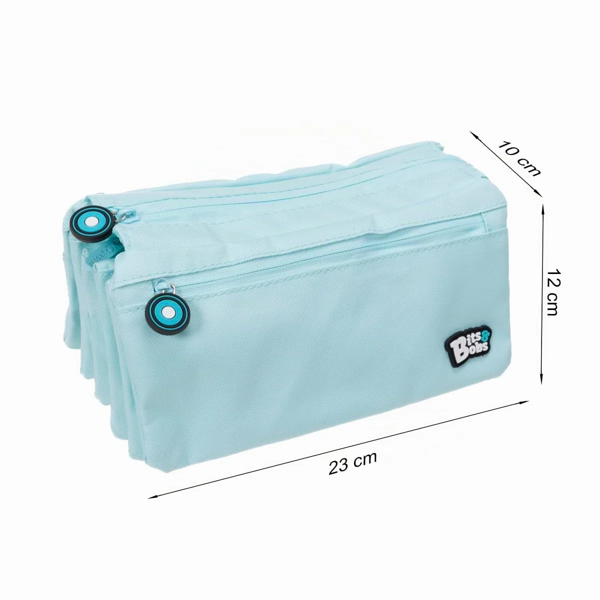 Grafoplas | Estuche Escolar Cuatro Compartimentos | Azul Soft | 23x12cm | bits&Bobs | Colores Vivos