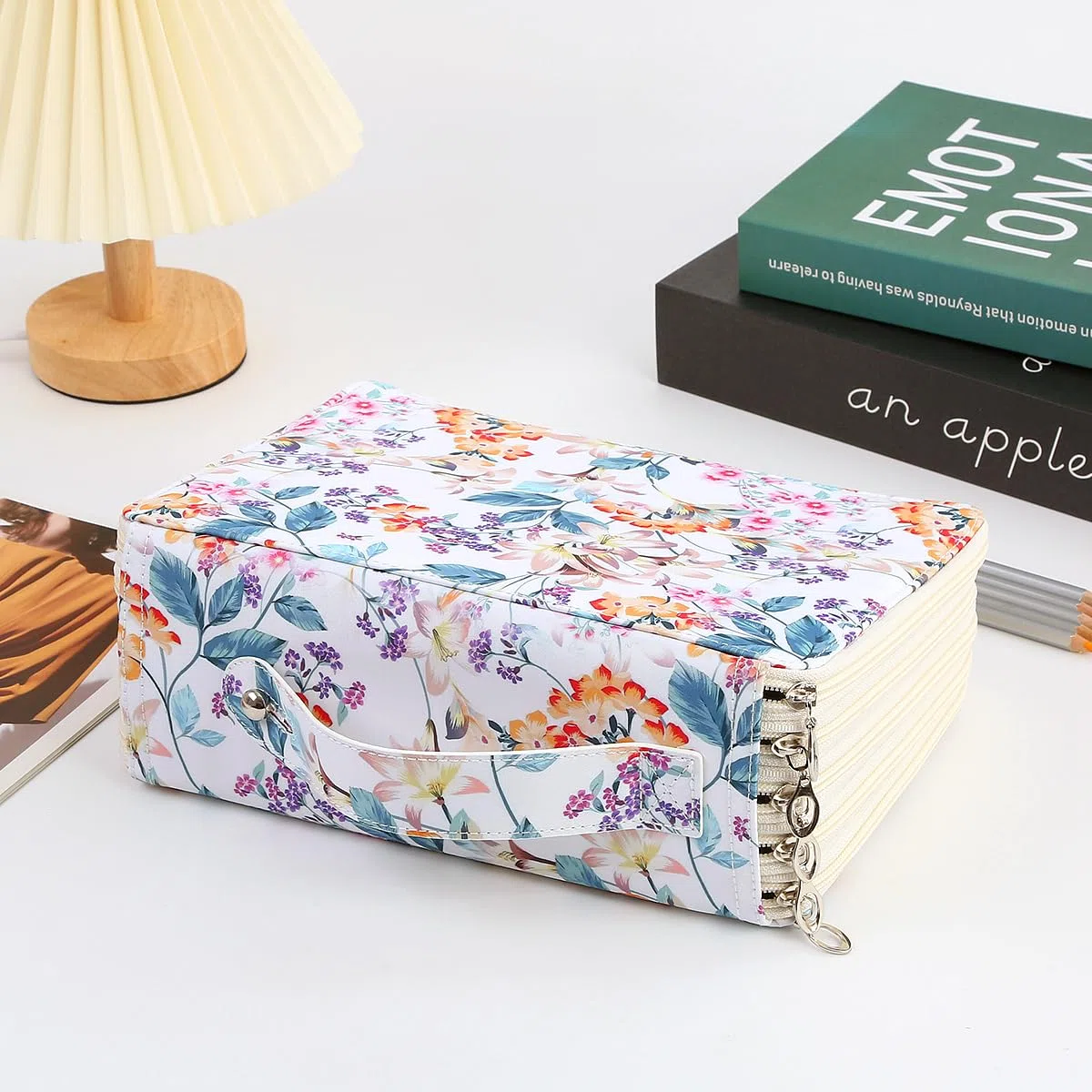 Lbxgap Estuche con 250 ranuras, soporte con cremallera de 5 capas con asa