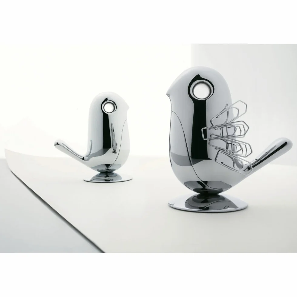 Alessi RT01 - Soporte magntico para Clips, diseo de pjaro