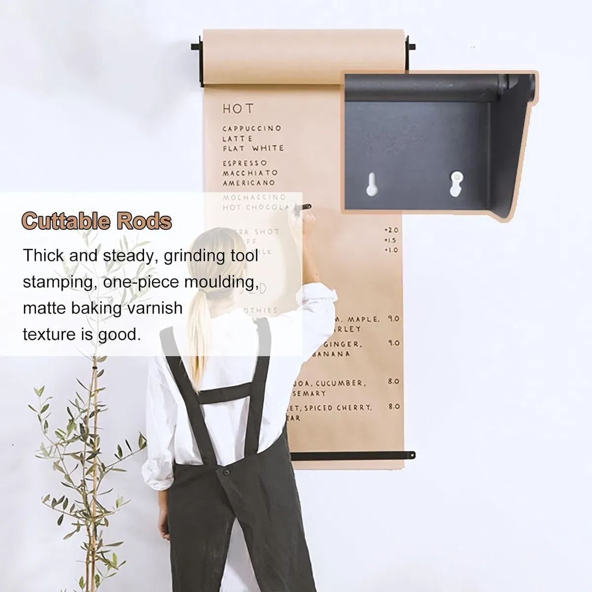 Butcher Paper Holder Wall Mount for to-Do Lists/Daily Specials/Menus