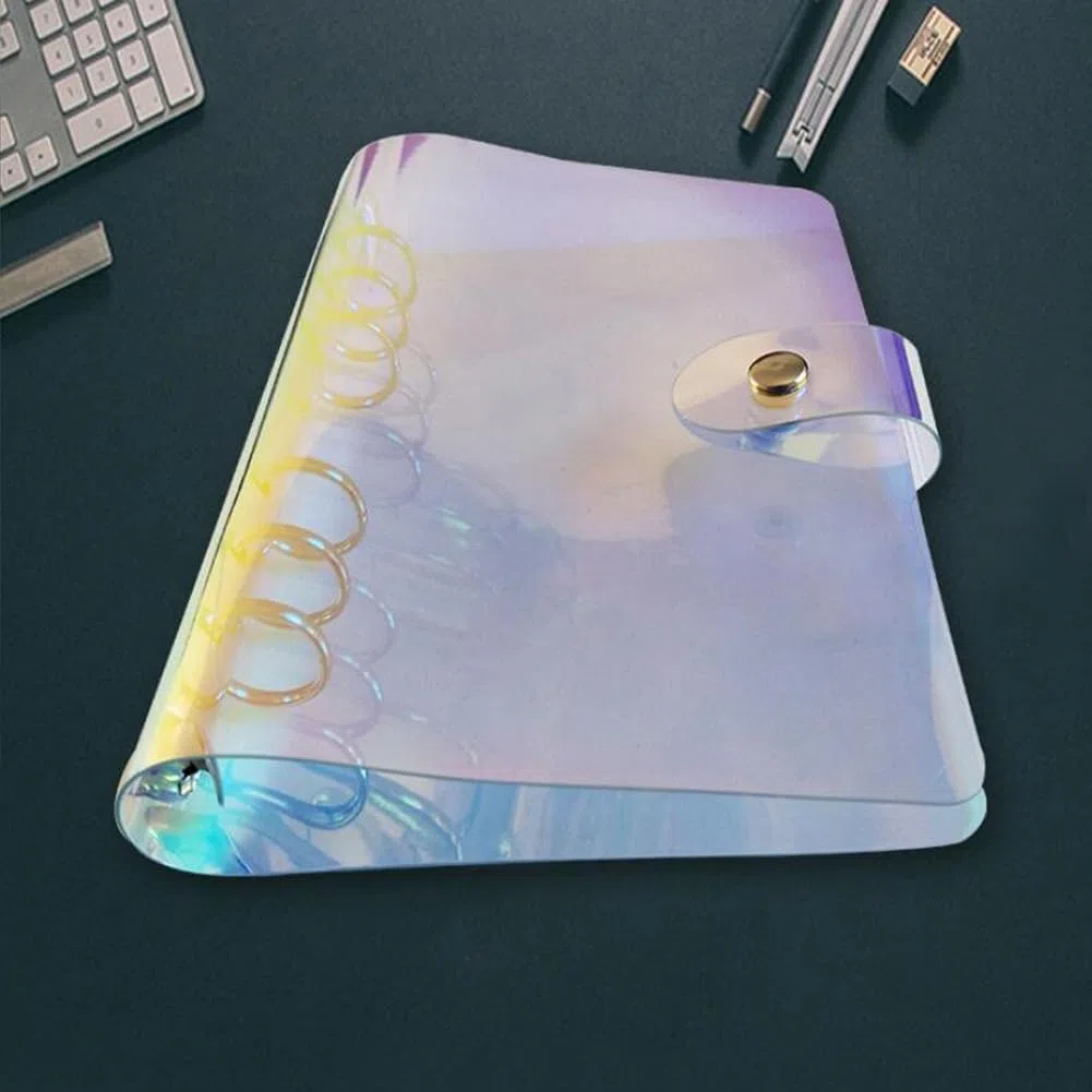 4 Piezas Cubierta de Carpeta A5 Funda Protectora para Carpeta Color Transparente Carpeta de Anillas 6 Anillas Recargable Cuaderno de Hojas Sueltas
