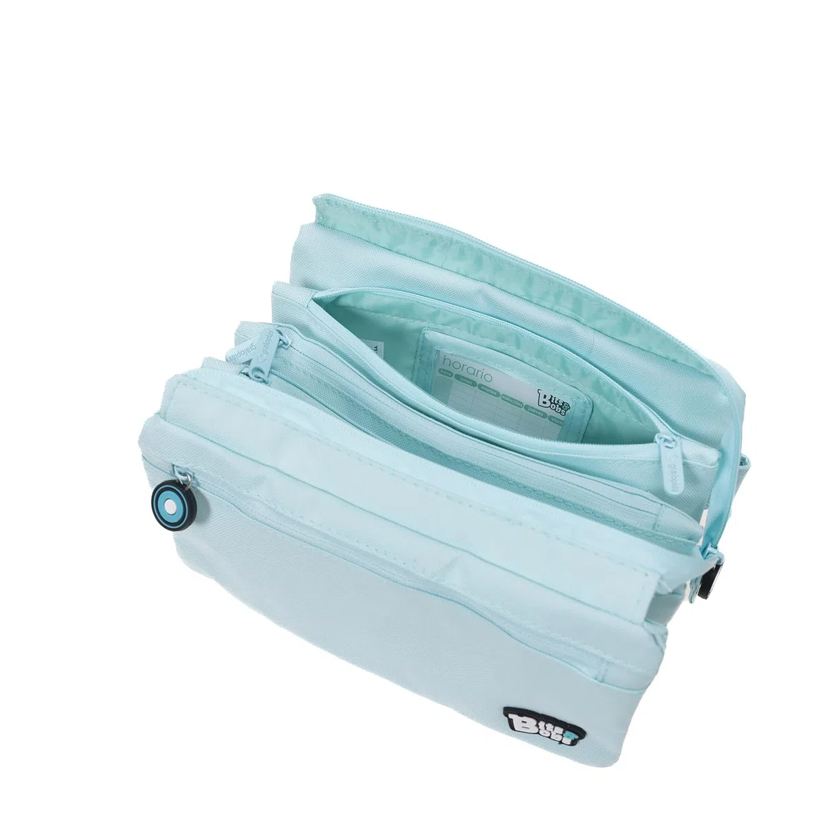 Grafoplas | Estuche Escolar Cuatro Compartimentos | Azul Soft | 23x12cm | bits&Bobs | Colores Vivos