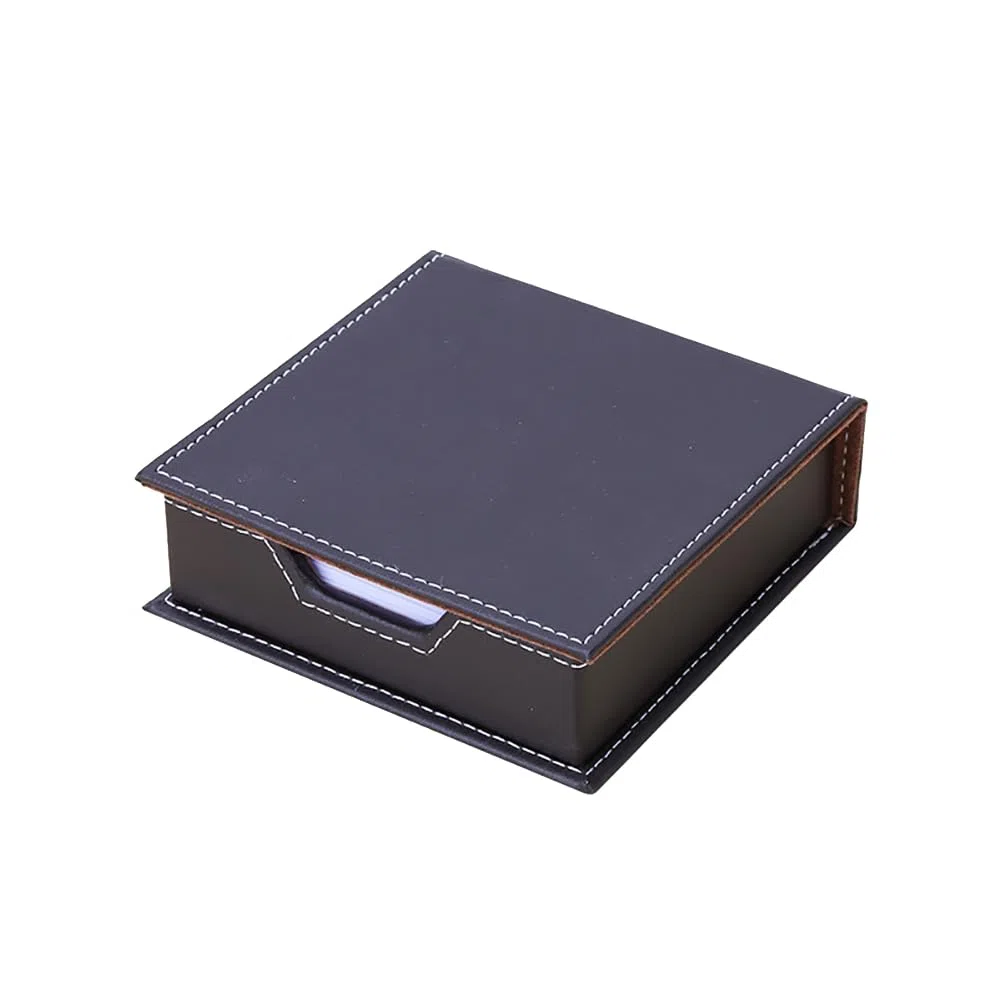 FSSTUD Soporte de piel sintética para bloc de notas, caja de almacenamiento de papel para notas, mini estuche dispensador de artículos, hogar, color marrón