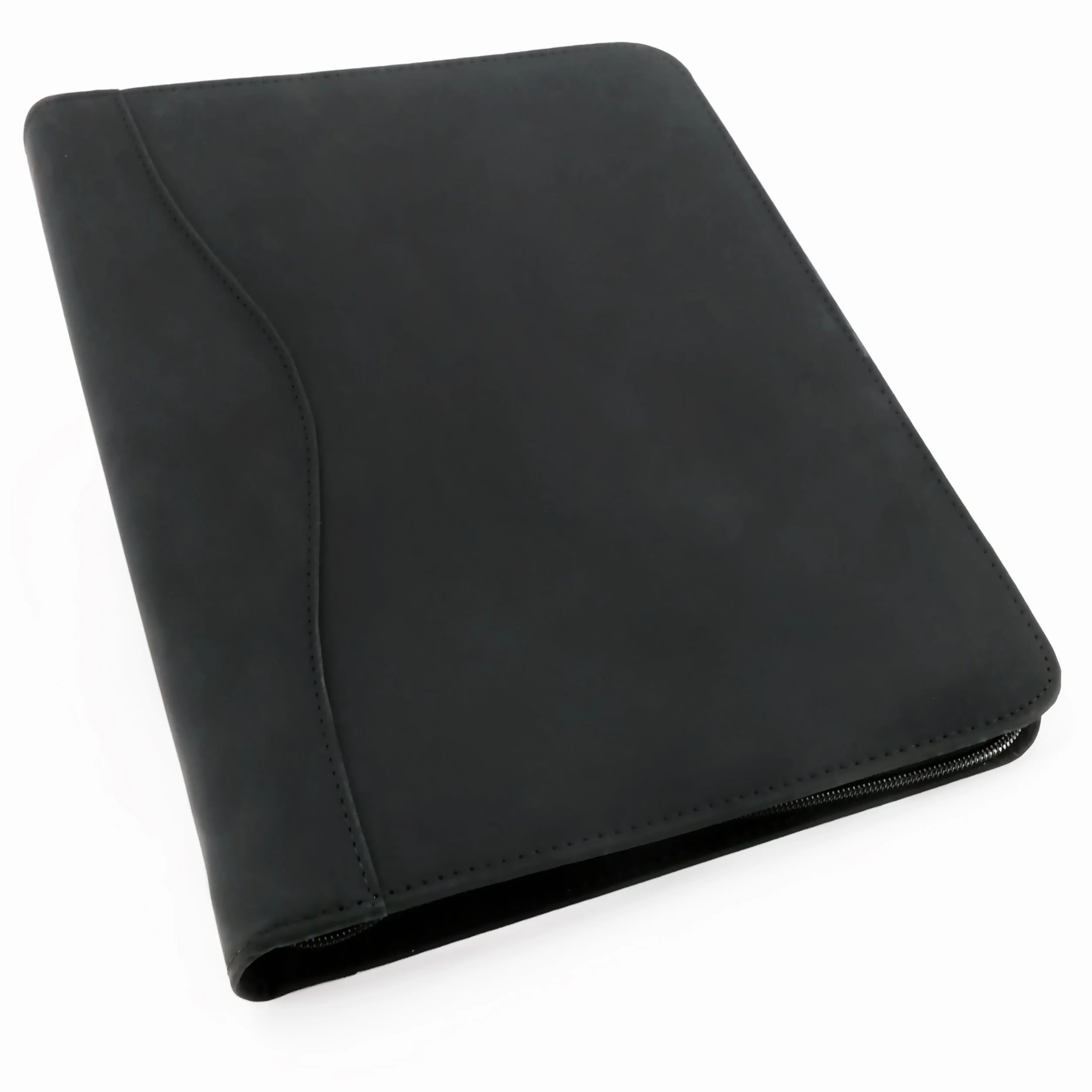 Alassio 30070 - Carpeta clasificadora con 4 anillas y bloc de notas (capacidad de 30 mm, A4, con cremallera), color negro