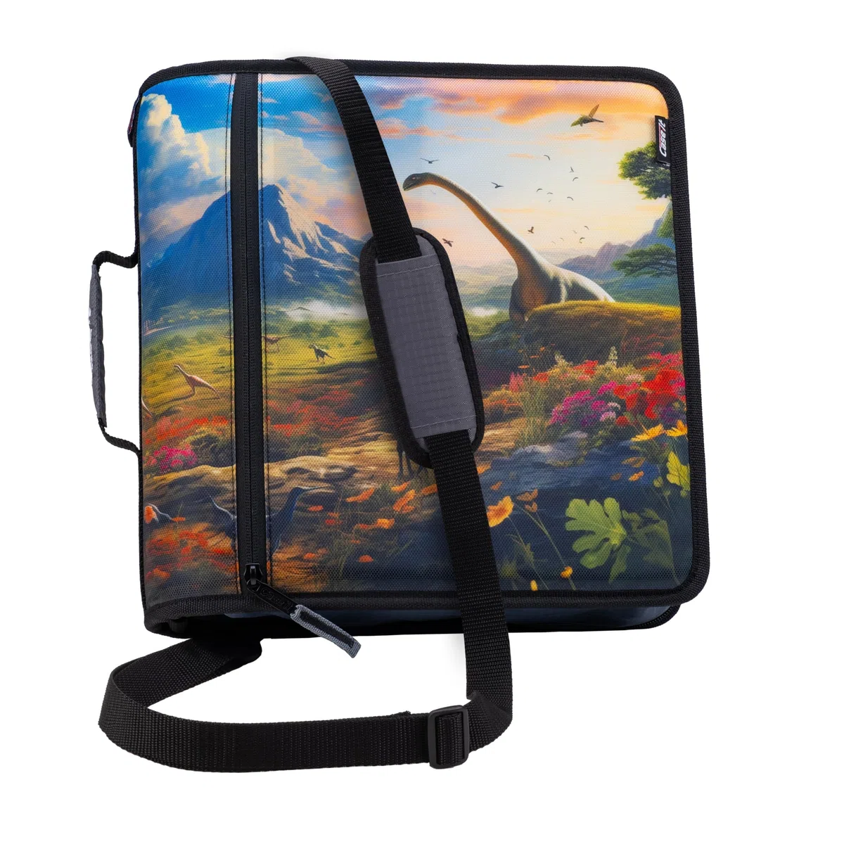 Case-it La carpeta Print Mighty Zip Tab Cremallera - Juntas tóricas de 7,5 cm - Carpeta de archivos de expansión de 5 colores - Múltiples bolsillos - Capacidad de 600 hojas - Viene con correa para el
