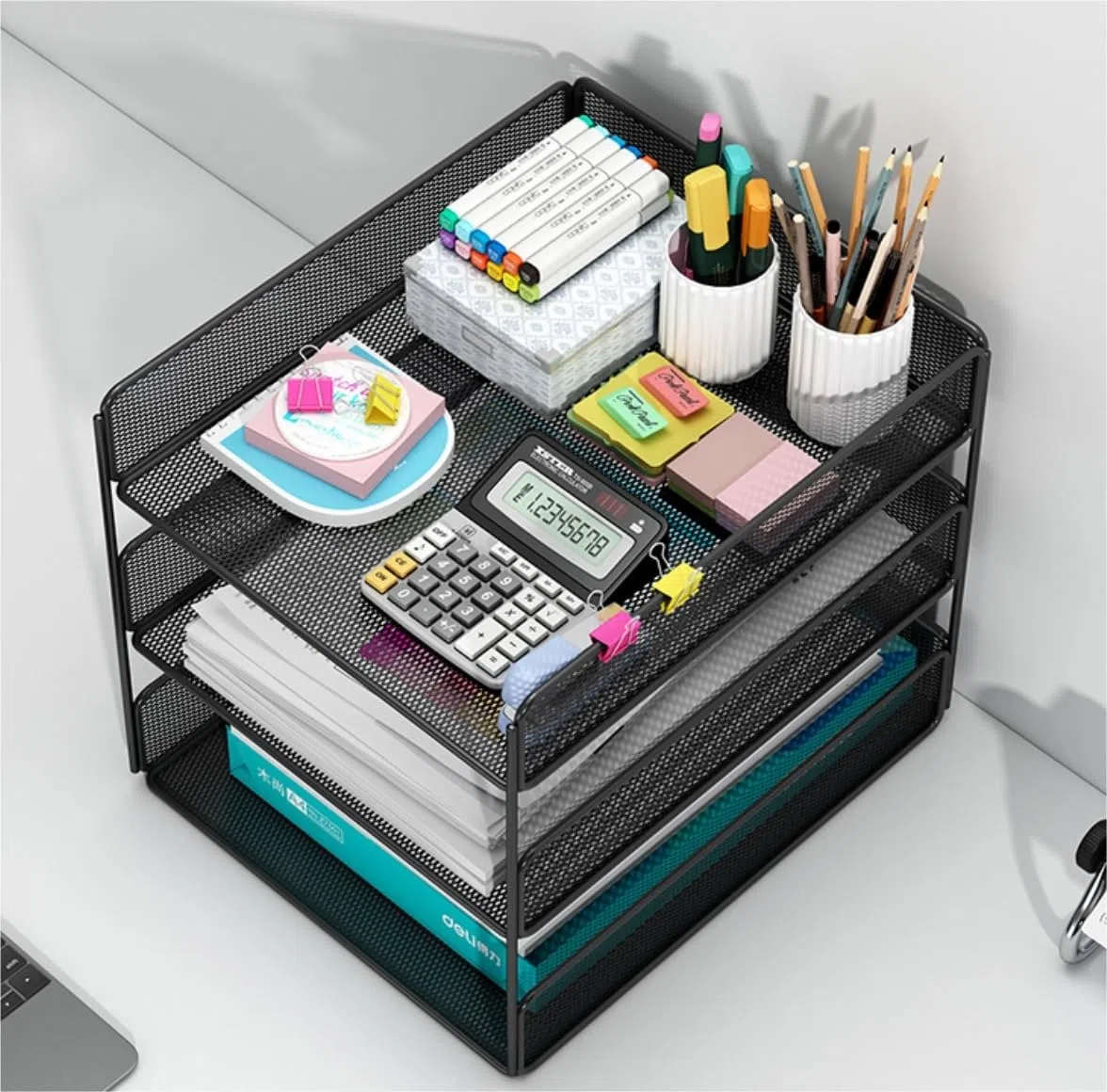 Organizador Escritorio Escuela Organizador De Papel para Escritorio, Bandeja Organizadora, Almacenamiento Ahorra Espacio