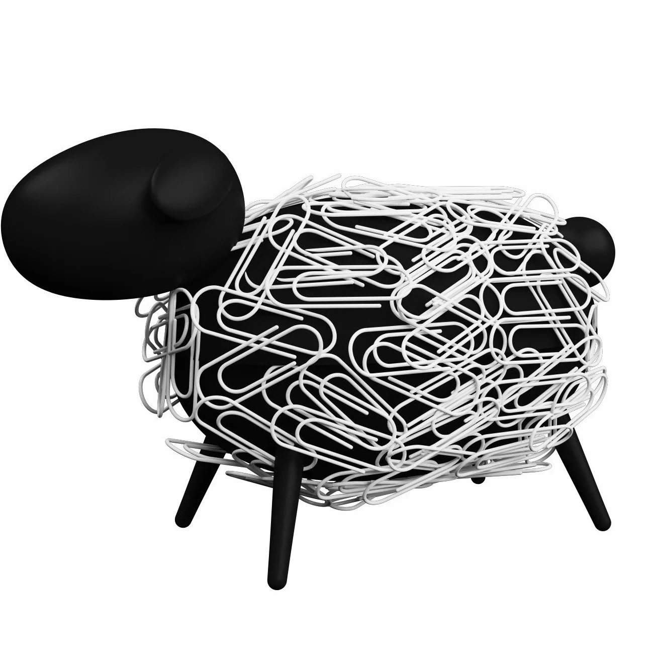 Allocacoc Dispensador de clips magnético oveja – Negro Decorado con clips – La tierische Klips Soporte para cualquier escritorio, DH0028/SHEEPI