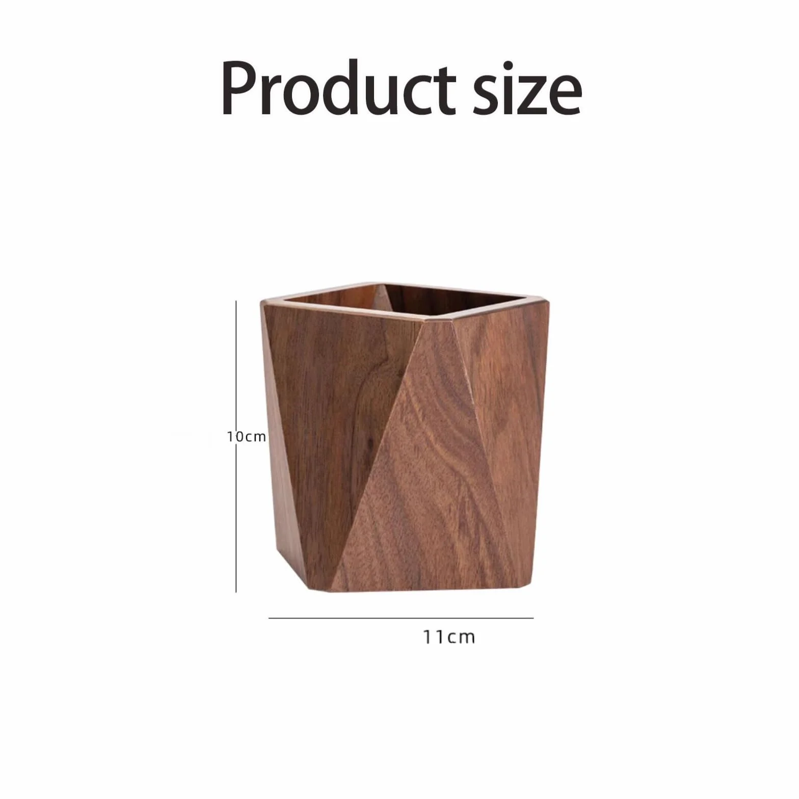 Madera Portalápices, Lápiz Organización, Madera de Nogal Negro, Trabajo Hecho a Mano, para Papelería, Brochas de Maquillaje, Escritorios, Oficinas (Marrón)