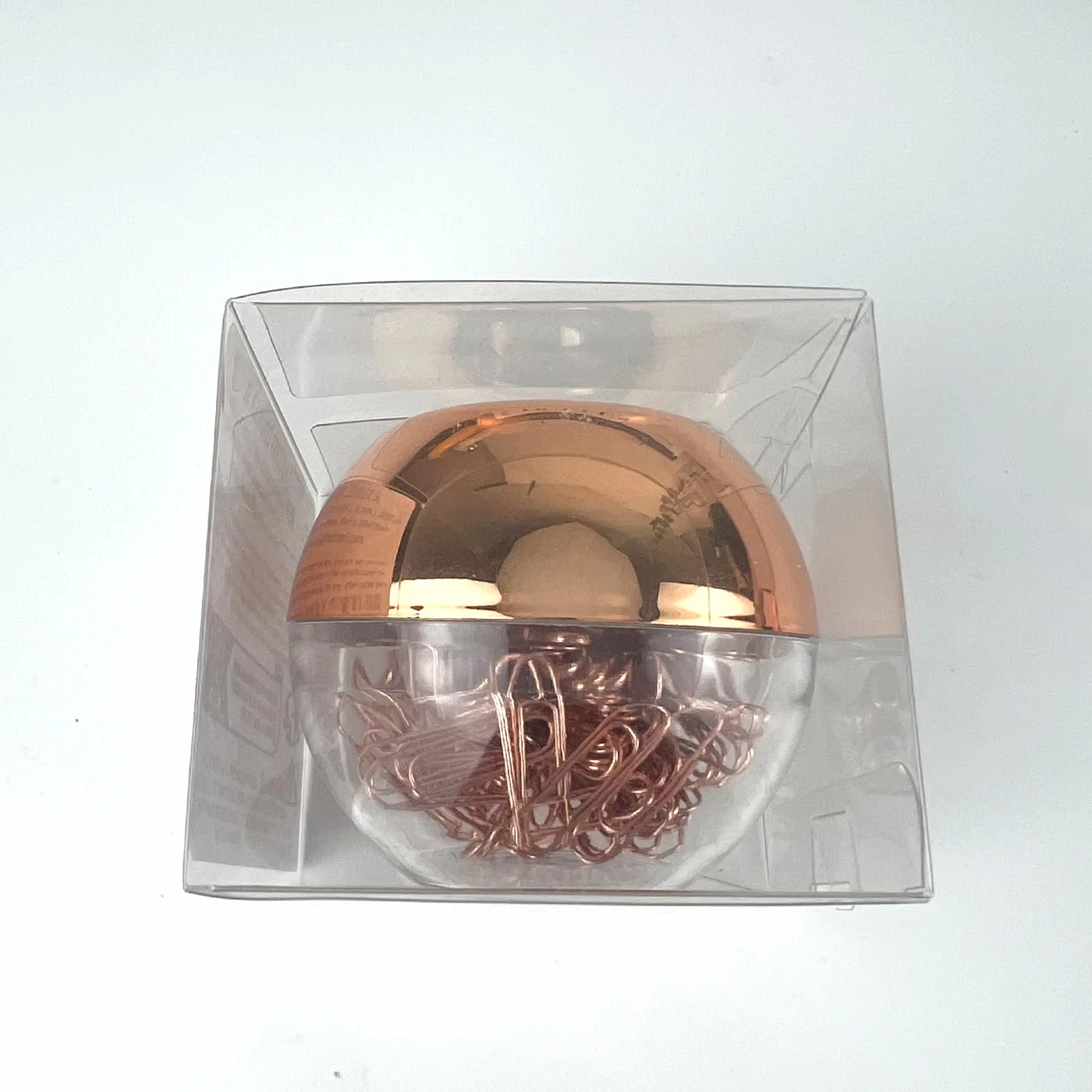 100pcs 28mm Clips de papel de oro rosa en Rosegold Soporte de dispensador de clip de papel redondo con anillo de tapa magnética para Office School Home Organizer Accesorios Idea de regalo
