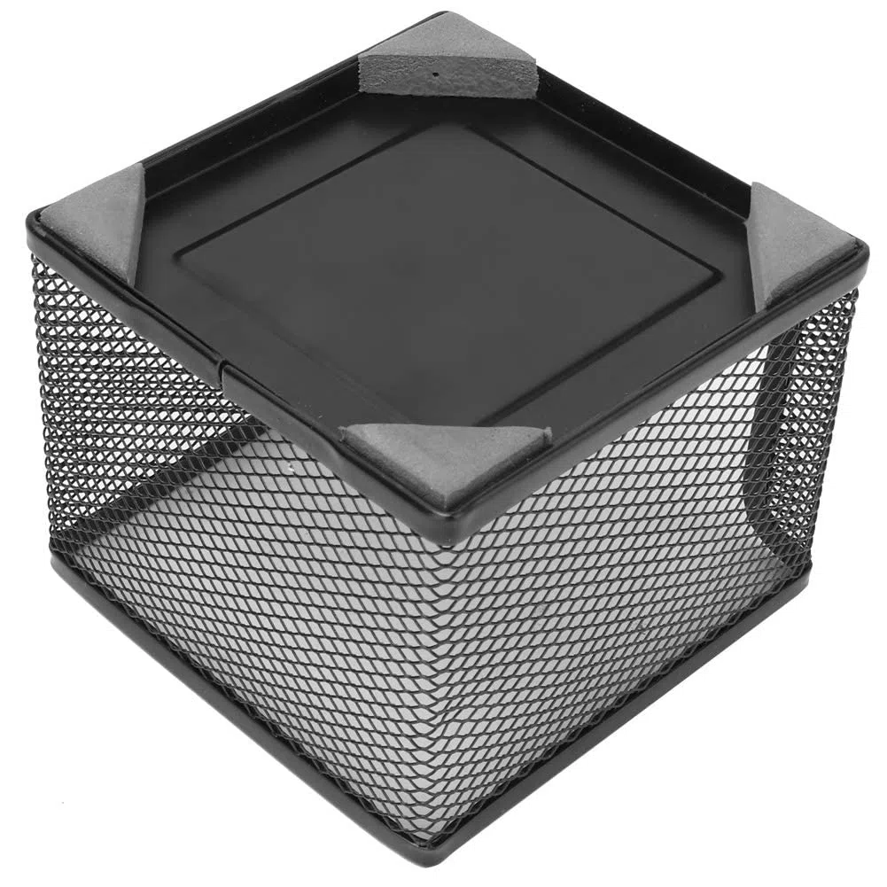 Soporte de Malla para Notas, Dispensador de Cubo de Bloc de Notas de Metal Caja de Notas Adhesivas Tarjetero Organizador de Soporte para Oficina Hogar Escuela Organizador de Escritorio (2Pcs)
