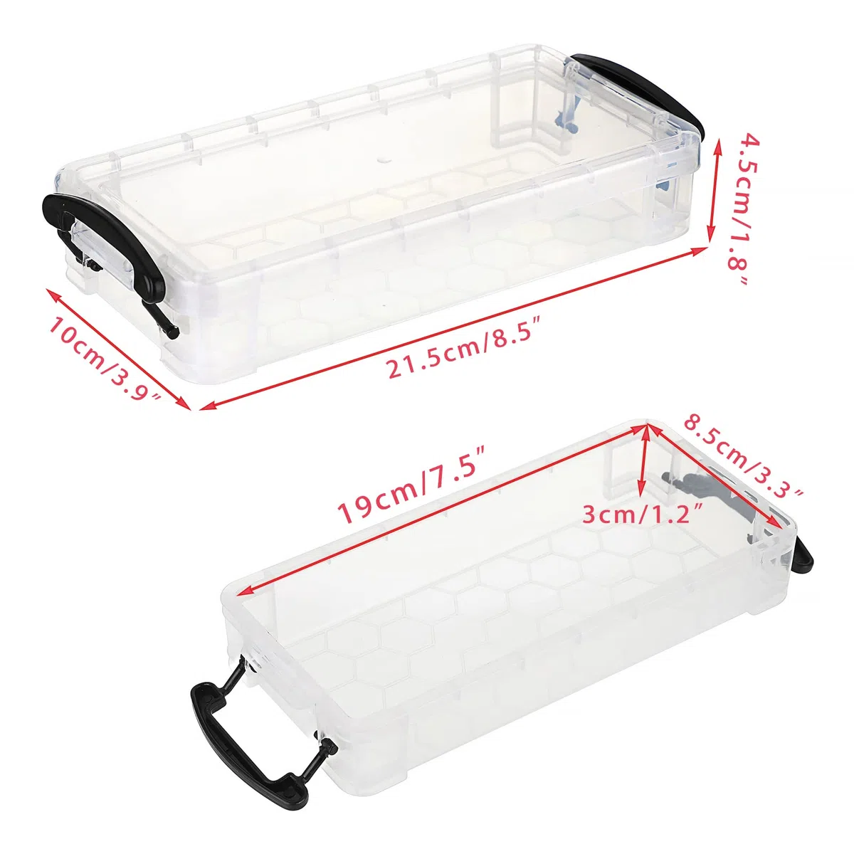 BTSKY Caja de lápices transparente apilable de 6 unidades - Organizadora de almacenamiento de suministros de oficina, contenedor para lápices de pintura y pinceles
