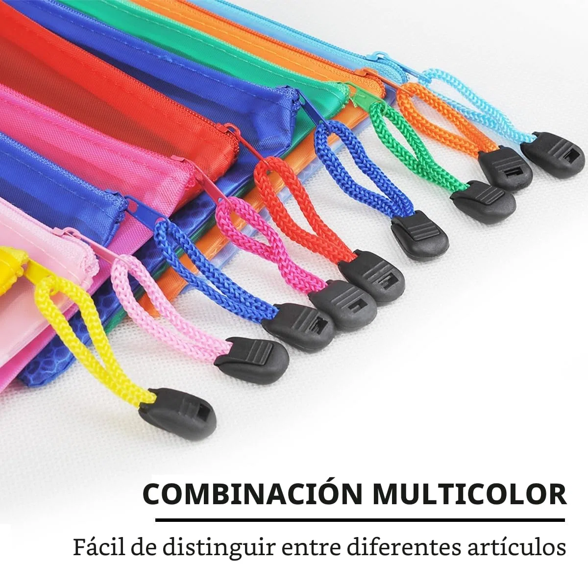 FOCCTS Juego de 32 estuches impermeables de PVC para lápices A6 (23,5 x 11,5 cm) - Multicolor, bolsas de archivos de doble capa con cremallera para oficina, escuela, viajes y cosméticos